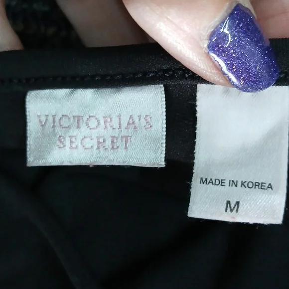 Y2K Victoria Secret T Back Jumpsuit Black Medium - Picture 6 of 6